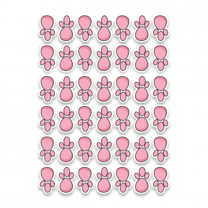 ADESIVO PEGADA PATINHA DE COELHO Adesivo Vinilico com Impressão Digital em Alta Resolução 4,0x2,5cm 4x0   Kit com 84 pegadas - Rosa