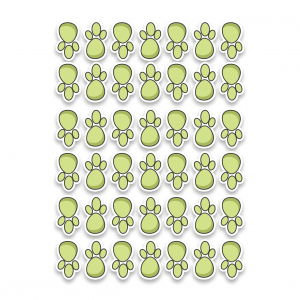 ADESIVO PEGADA PATINHA DE COELHO Adesivo Vinilico com Impressão Digital em Alta Resolução 4,0x2,5cm 4x0   Kit com 84 pegadas - Verde