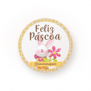 ETIQUETA ADESIVA PASCOA Adesivo Vinilico com Impressão Digital em Alta Resolução 4X4cm 4x0   Modelo 4