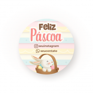 ETIQUETA ADESIVA PASCOA Adesivo Vinilico com Impressão Digital em Alta Resolução 4X4cm 4x0   Modelo 1