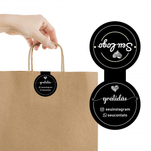 LACRES PARA SACOLA PERSONALIZAVEL Adesivo Vinilico com Impressão Digital em Alta Resolução 4x8,5cm 4x0   