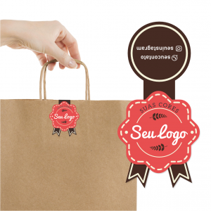 LACRES PARA SACOLA PERSONALIZAVEL Adesivo Vinilico com Impressão Digital em Alta Resolução 4x8cm 4x0   